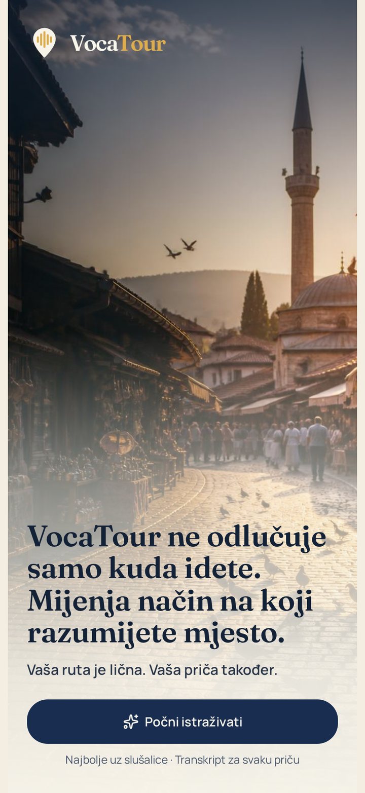 VocaTour demo — početni ekran